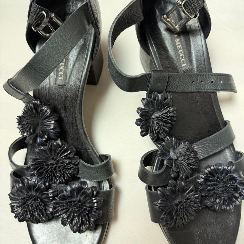 Sesto meucci black leather floral